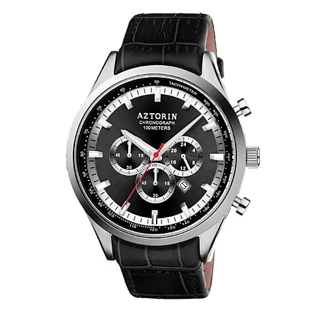 ΡΟΛΟΙ AZTORIN A047.G198 AZTORIN Sport Chronograph Black Leather Strap