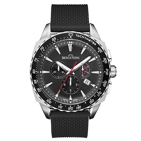 ΡΟΛΟΙ BERGSTERN B051G241 BERGSTERN Active Chronograph Black Rubber Strap