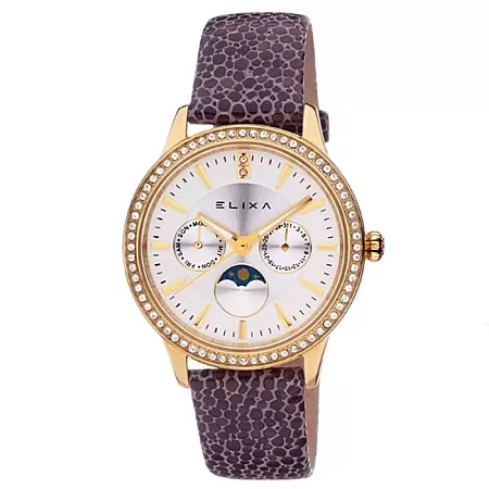 ΡΟΛΟΙ ELIXA  E088-L334-K1 ELIXA Beauty Crystals Bordeaux Leather Strap Gift Set