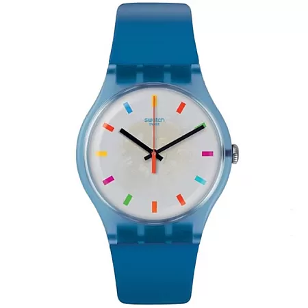 ΡΟΛΟΙ SWATCH SUON125 SWATCH Color Square Blue Silicone Strap