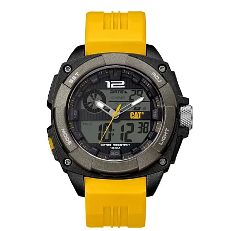 ΡΟΛΟΙ CATERPILLAR  MD15527122 CATERPILLAR Ana-Digitized Chronograph Yellow Silicone Strap