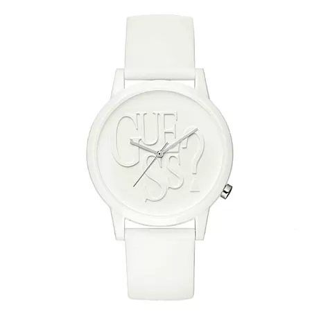 ΡΟΛΟΙ GUESS  V1019M2 GUESS Ladies White Rubber Strap