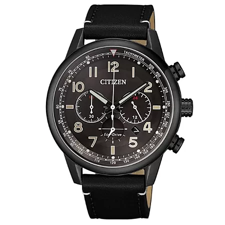 ΡΟΛΟΙ  CITIZEN CA4425-28E CITIZEN Eco-Drive Chronograph Black Leather Strap