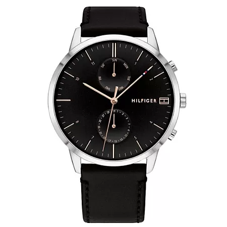 ΡΟΛΟΙ TOMMY HILFIGER 1710406 Τοmmy HILFIGER Dressed Black Leather Strap