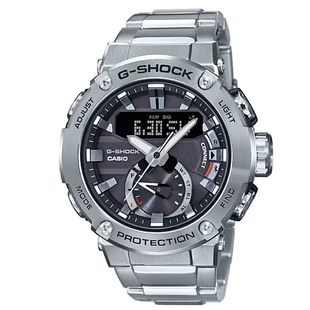 ΡΟΛΟΙ CASIO  GST-B200D-1AER CASIO G-SHOCK Solar Chronograph Silver Stainless Steel Bracelet
