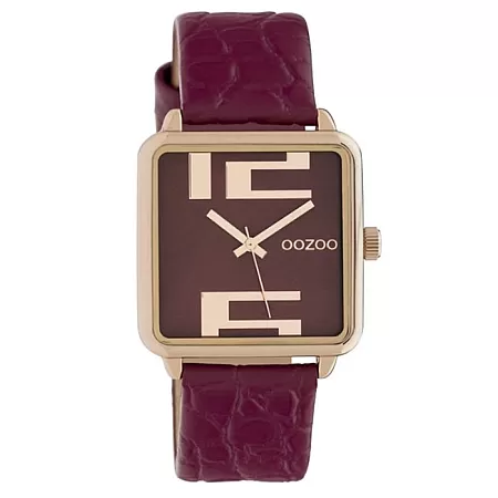 ΡΟΛΟΙ OOZOO C10368 OOZOO Timepieces Bordeaux Leather Strap