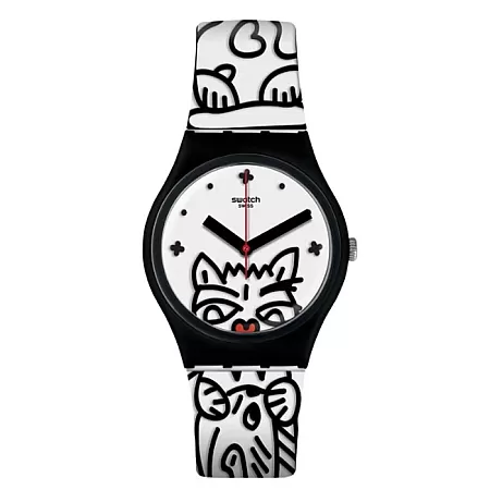 ΡΟΛΟΙ SWATCH GB322 SWATCH Comicat Two Tone Silicone Strap