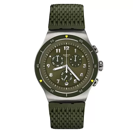 ΡΟΛΟΙ SWATCH YOS461 SWATCH Runforest Chronograph Green Silicone Strap