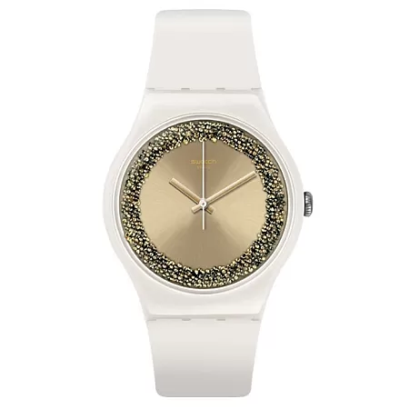 ΡΟΛΟΙ SWATCH SUOW168 SWATCH Sparklelightening White Silicone Strap