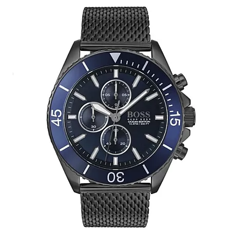 ΡΟΛΟΙ HUGO BOSS  1513702 BOSS Ocean Edition Chronograph Black Stainless Steel Bracelet
