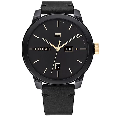 ΡΟΛΟΙ TOMMY HILFIGER 1791747 Τοmmy HILFIGER Denim Black Leather Strap