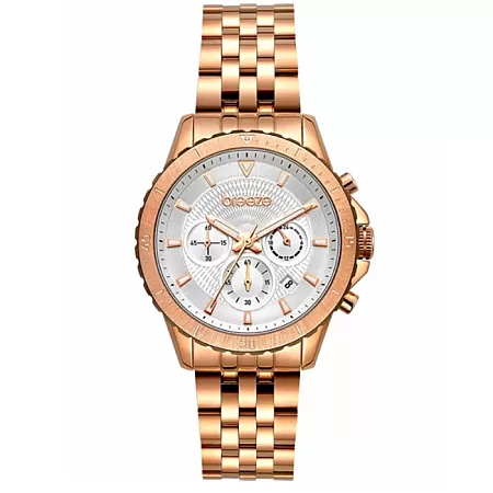 ΡΟΛΟΙ BREEZE  212131.4 BREEZE Invernia Chronograph Rose Gold Stainless Steel Bracelet
