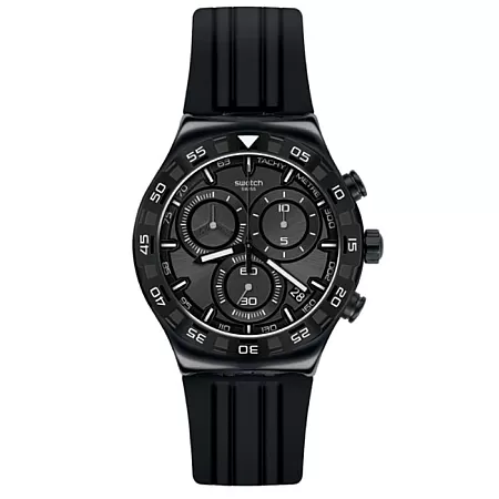ΡΟΛΟΙ SWATCH  YVB409 SWATCH Irony Chrono Teckno Black Rubber Strap