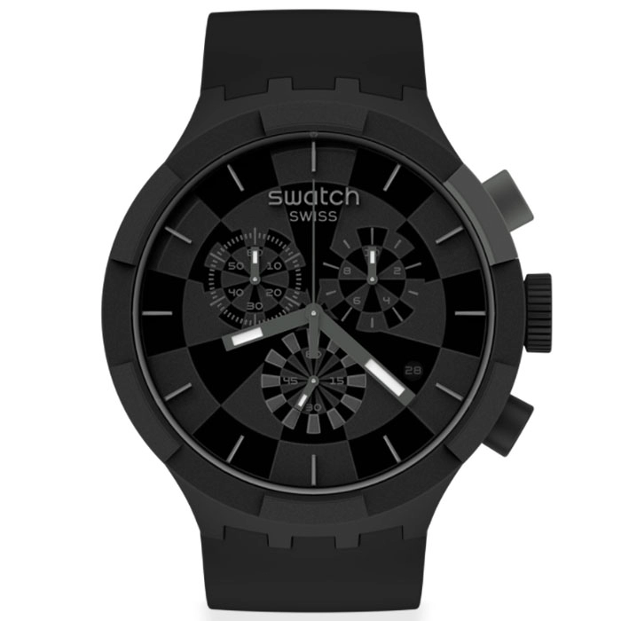ΡΟΛΟΙ SWATCH SB02B400 SWATCH Chronograph Checkpoint Black Silicone Strap