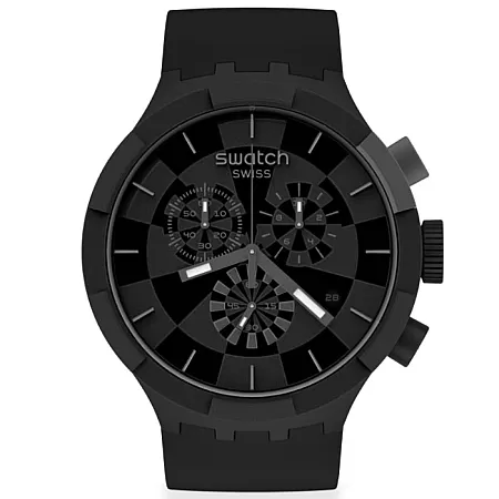 ΡΟΛΟΙ SWATCH SB02B400 SWATCH Chronograph Checkpoint Black Silicone Strap