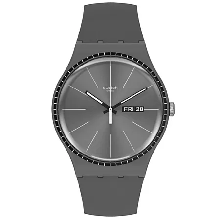 ΡΟΛΟΙ SWATCH SUOM709 SWATCH Grey Rails Grey Silicone Strap