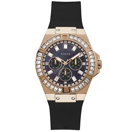 ΡΟΛΟΙ GUESS GW0118L2 GUESS Venus Crystals Black Rubber Strap