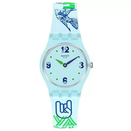 ΡΟΛΟΙ SWATCH LN157 SWATCH Monthly Drops Greentouche Silicone Strap