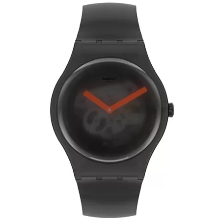ΡΟΛΟΙ SWATCH SUOB183 SWATCH Monthly Drops Black Blur Silicone Strap