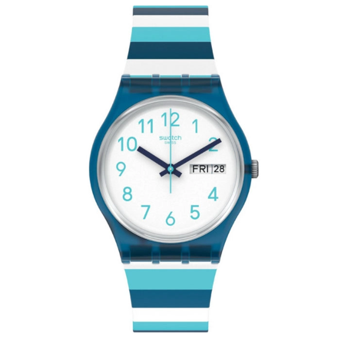 ΡΟΛΟΙ SWATCH GN728 SWATCH Gents Striped Waves Two Tone Plastic Strap