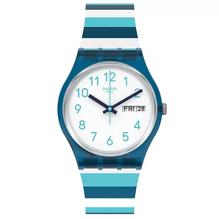 ΡΟΛΟΙ SWATCH GN728 SWATCH Gents Striped Waves Two Tone Plastic Strap