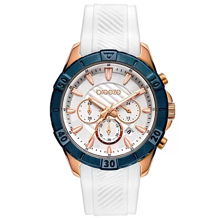 ΡΟΛΟΙ BREEZE 112231.3 BREEZE Sugarcoat Chronograph White Silicone Strap