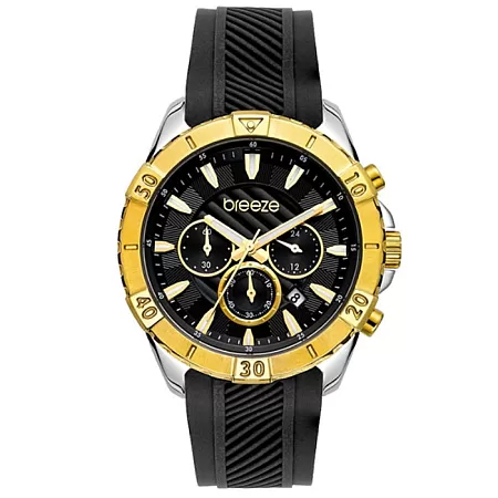 ΡΟΛΟΙ BREEZE 112231.6 BREEZE Sugarcoat Chronograph Black Silicone Strap