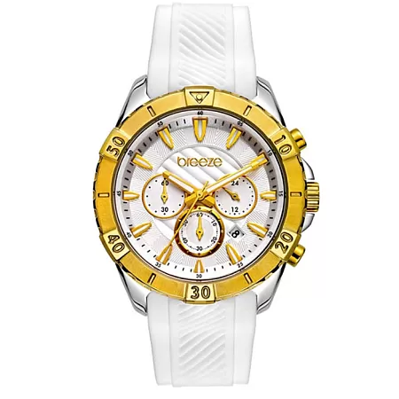 ΡΟΛΟΙ BREEZE 112231.1 BREEZE Sugarcoat Chronograph White Silicone Strap