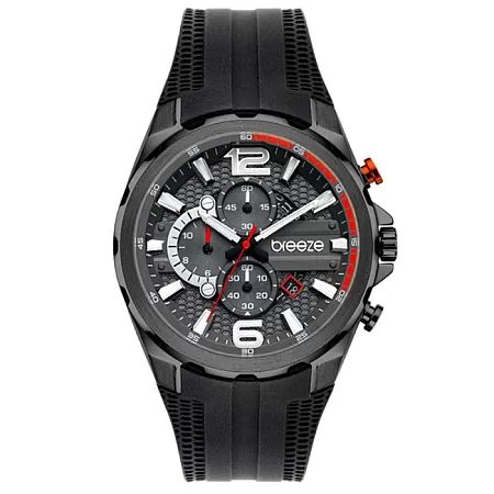 ΡΟΛΟΙ BREEZE 112222.4 BREEZE Intrusio Chronograph Black Silicone Strap