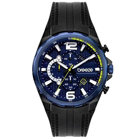 ΡΟΛΟΙ BREEZE 112222.3 BREEZE Intrusio Chronograph Black Silicone Strap