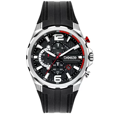 ΡΟΛΟΙ BREEZE 112222.2 BREEZE Intrusio Chronograph Black Silicone Strap