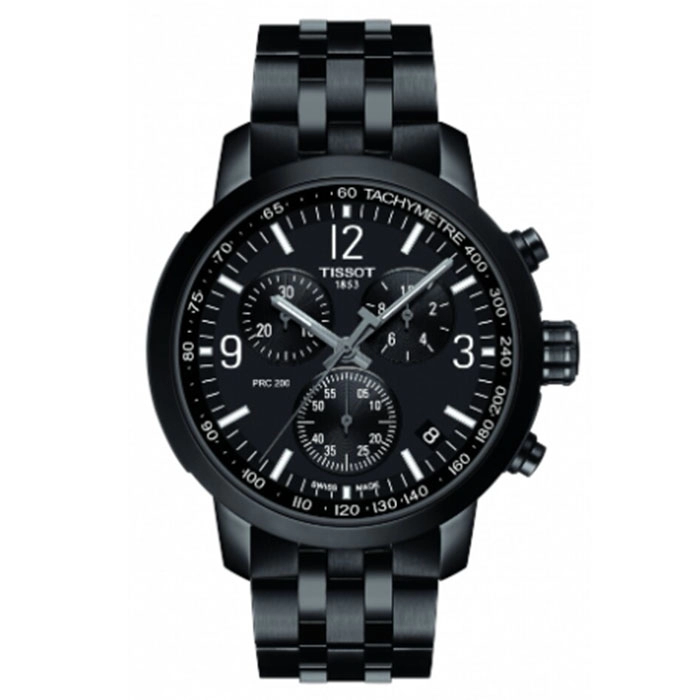 ΡΟΛΟΙ TISSOT T1144173305700 TISSOT PRC 200  Chronograph Black Stainless Steel Bracelet