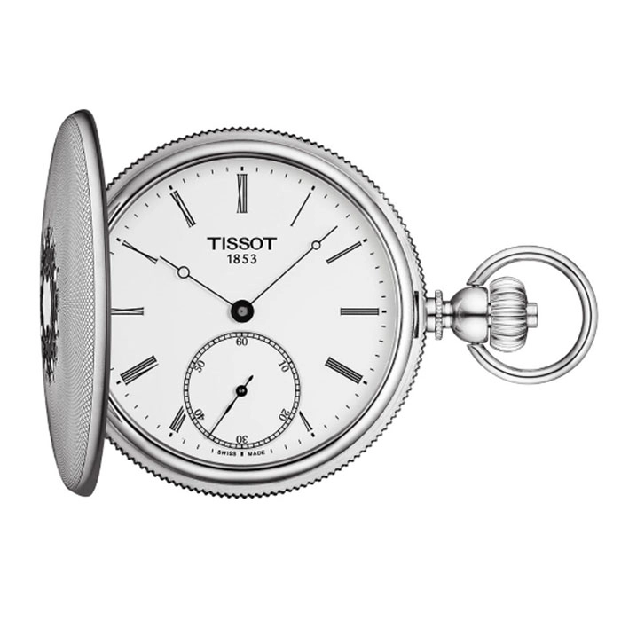 ΡΟΛΟΙ TISSOT T8674051901300 TISSOT T-Pocket Savonnettes  Mechanical Silver Stainless Steel