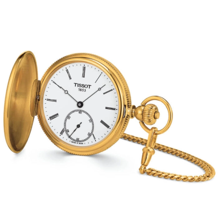 ΡΟΛΟΙ TISSOT T8674053901300 TISSOT T-Pocket Savonnettes  Mechanical Silver Stainless Steel