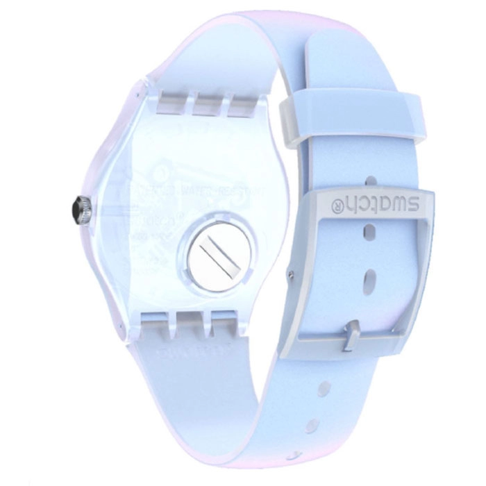 ΡΟΛΟΙ SWATCH  SUOK154 SWATCH New Gent Flowerscreen Light Blue Silicone Strap