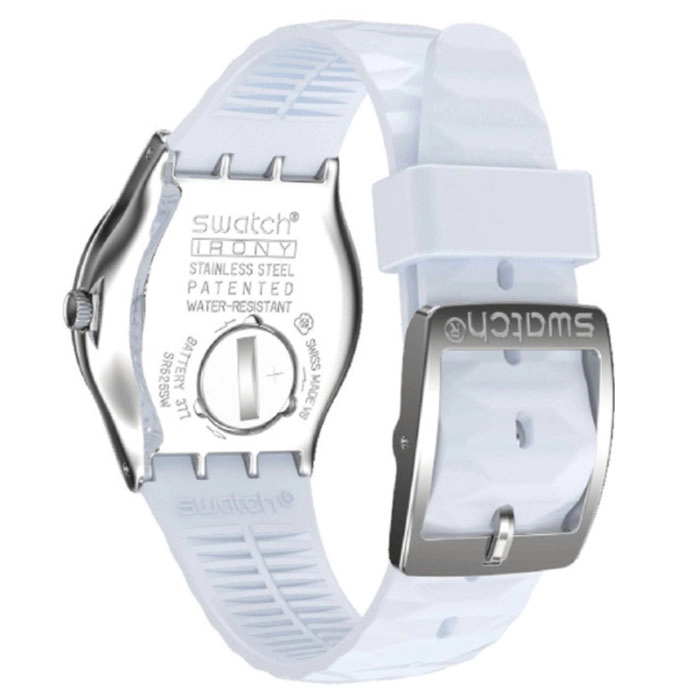 ΡΟΛΟΙ SWATCH  YLS226 SWATCH Irony Precious Aqua Crystals Light Blue Silicone Strap