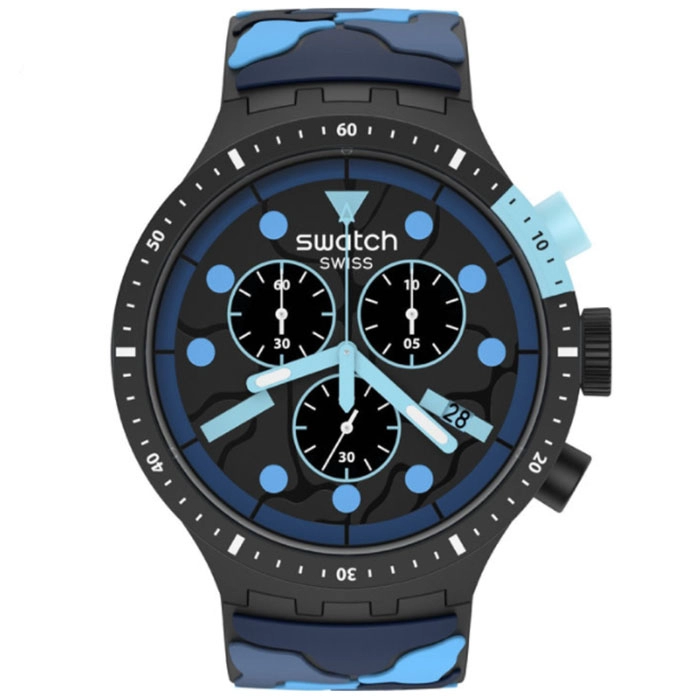 ΡΟΛΟΙ SWATCH SB02B408 SWATCH Big Bold Escapeocean Camo Silicone Strap