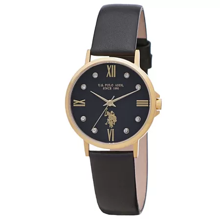 ΡΟΛΟΙ U.S. POLO  USP5994BK U.S.POLO Paxton Black Leather Strap