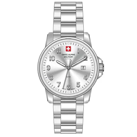 ΡΟΛΟΙ SWISS ALPINE MILITARY  SAM7711.1132 SWISS ALPINE MILITARY Leader Silver Stainless Steel Bracelet
