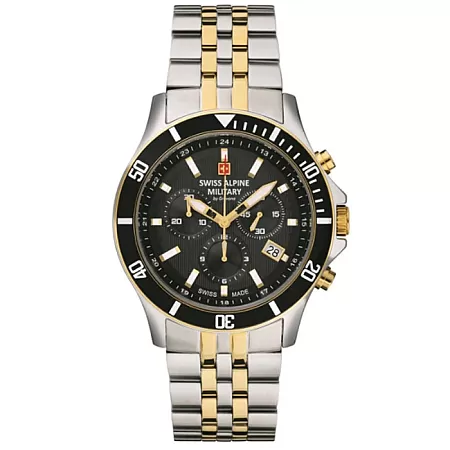 ΡΟΛΟΙ SWISS ALPINE MILITARY SAM7022.9147 SWISS ALPINE MILITARY Challenger Chronograph Two Tone Stainless Steel Bracelet