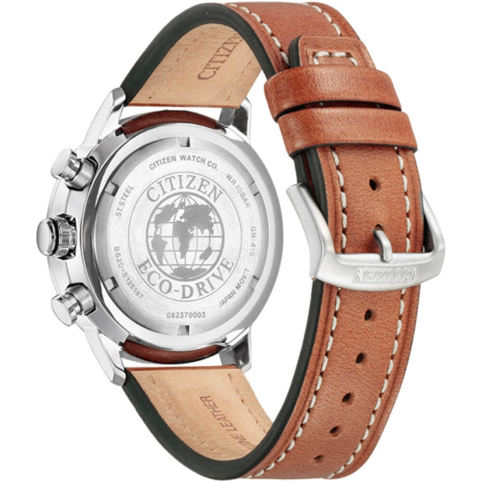 ΡΟΛΟΙ  CITIZEN  CA4470-15X CITIZEN Eco-Drive Chronograph Brown Leather Strap