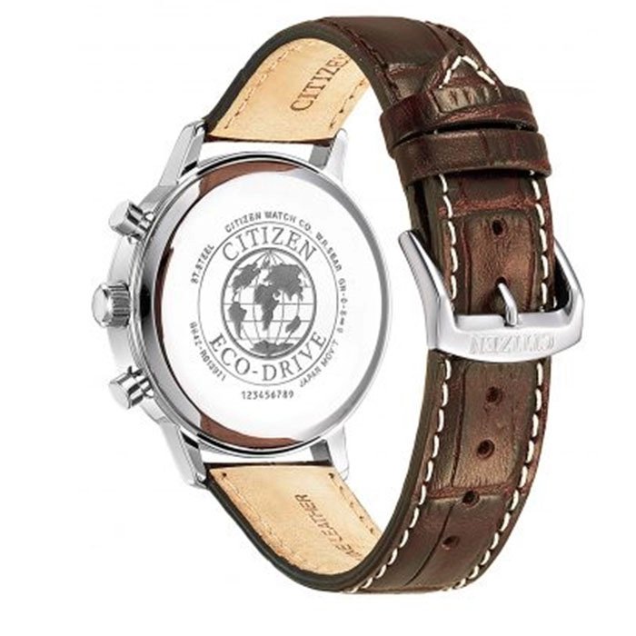 ΡΟΛΟΙ  CITIZEN  CA7061-26X CITIZEN Eco-Drive Chronograph Brown Leather Strap