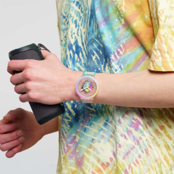 ΡΟΛΟΙ SWATCH SO27E107 SWATCH Big Bold Let's Parade White Silicone Strap