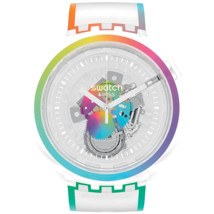 ΡΟΛΟΙ SWATCH SO27E107 SWATCH Big Bold Let's Parade White Silicone Strap