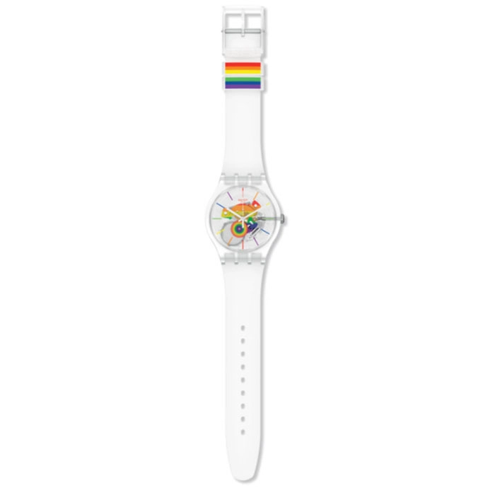 ΡΟΛΟΙ SWATCH SO29K103 SWATCH Gents Alla Parata White Silicone Strap