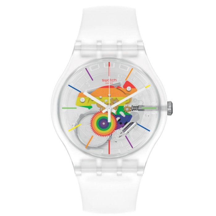 ΡΟΛΟΙ SWATCH SO29K103 SWATCH Gents Alla Parata White Silicone Strap