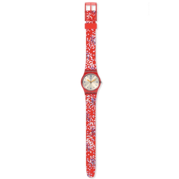 ΡΟΛΟΙ SWATCH LR136 SWATCH Lady Confettini Rossi Multicolor Silicone Strap
