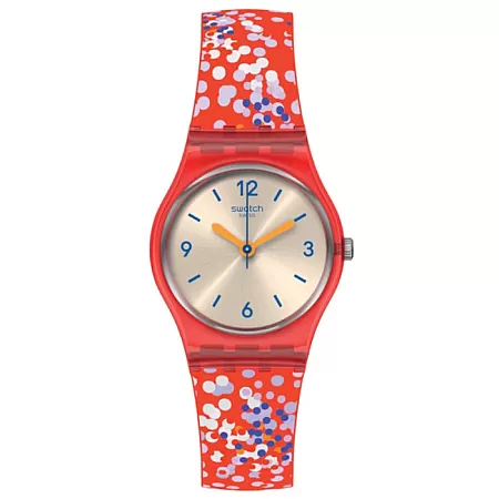ΡΟΛΟΙ SWATCH LR136 SWATCH Lady Confettini Rossi Multicolor Silicone Strap