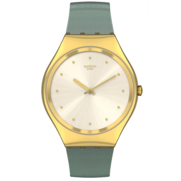 ΡΟΛΟΙ SWATCH SYXG113 SWATCH Skin Irony Green Moire Silicone Strap