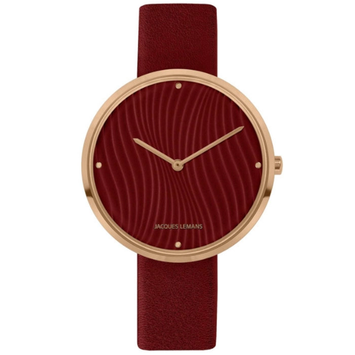 Ρολόι Jacques LEMANS 1-2093L Jacques LEMANS Design Bordeaux Leather Strap